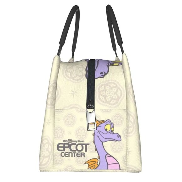 EPCOT Retro Insulated Lunch Bag Smiling Figment Beige Disney Imagination NWOT - Picture 3 of 8